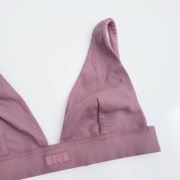 Skims Rose Mauve Clay Plunge Unlined Bralette - Picture 3 of 10